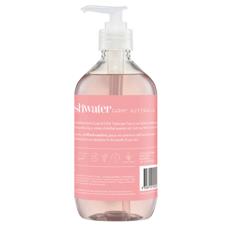 Rosewater + Pink Clay Cleansing Castile Hand Wash 500ml