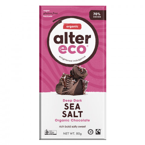 Alter Eco Sea Salt Dark Chocolate 80g