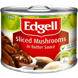 Edgell Sliced Mushrooms In Butter Sauce 220G
