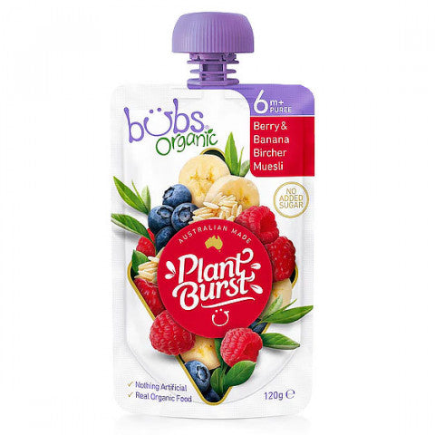 Organic Bubs Berry and Banana Bircher Muesli 120g