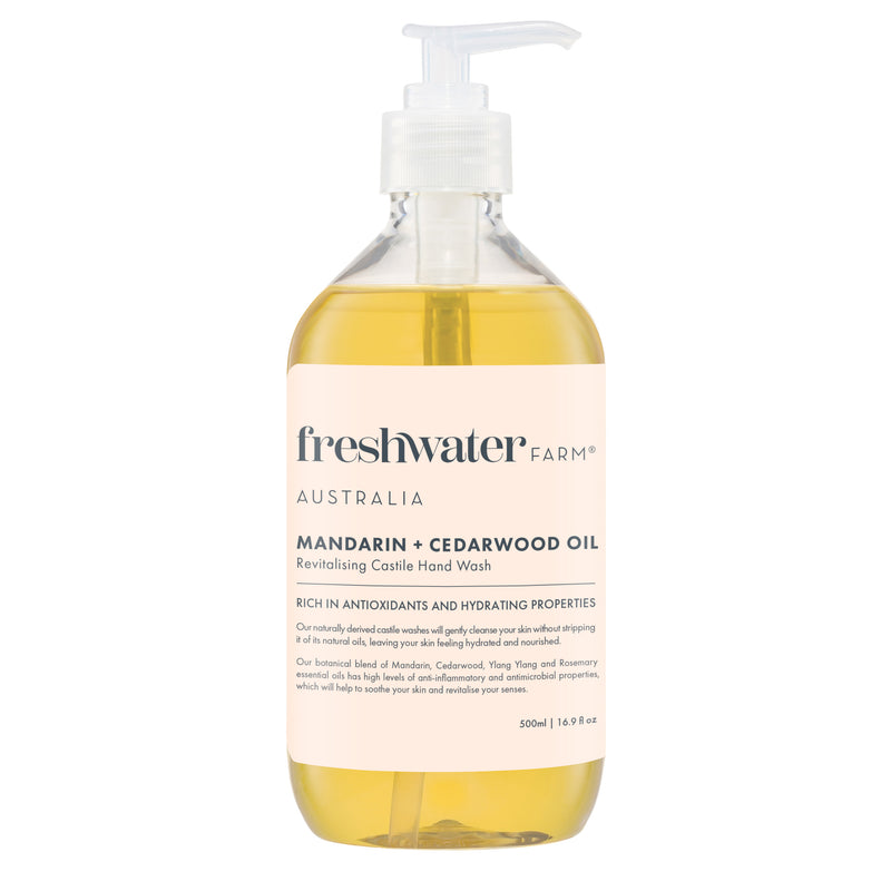 Mandarin + Cedarwood Oil Revitalising Castile Hand Wash 500ml