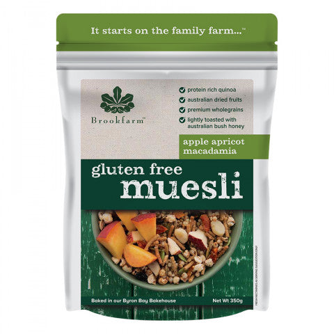 Brookfarm Gluten Free Macadamia Muesli with Apple and Apricot 350g