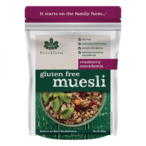 Brookfarm Gluten Free Macadamia Muesli with Cranberry 350g