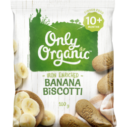 Only Organic Iron Enriched Banana Biscotti 100G