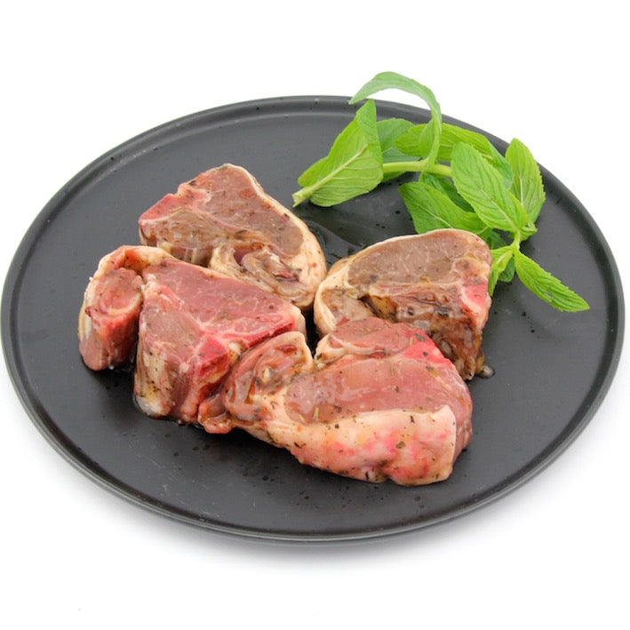 Lamb Loin Chops in Honey, Mint and Rosemary x 4 (approx. 580g - 650g)
