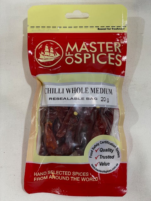Master of Spices - Chilli Whole Medium 20g