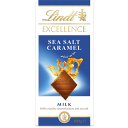 Lindt Excellence Sea Salt Caramel Dark Chocolate Block 100G