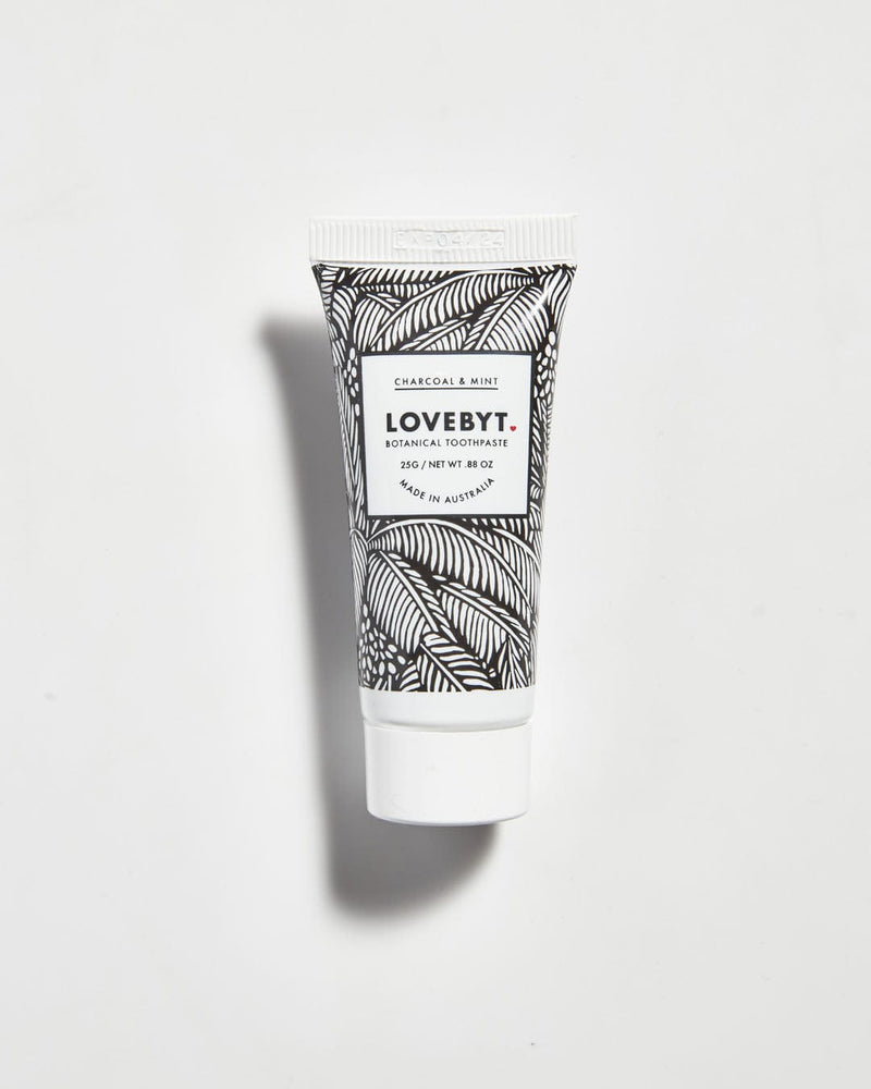 LOVEBYT Mini Charcoal & Mint Botanical Toothpaste - Travel Size