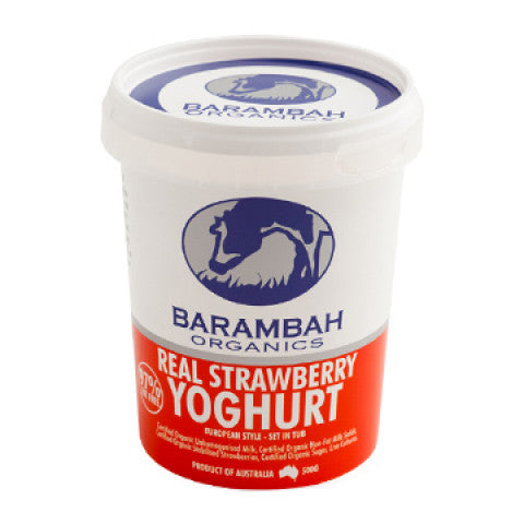 Barambah Organics Real Strawberry Yoghurt 500g