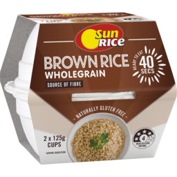 Sunrice 40 Second Microwavable Brown Whole Grain Rice 250G