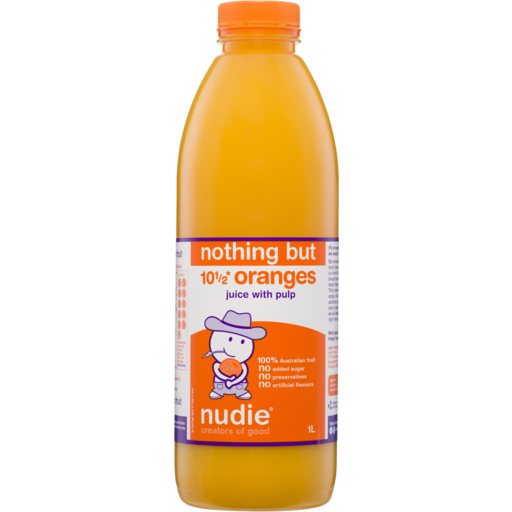 Nudie Nothing But Oranges Juice With Pulp 1L
