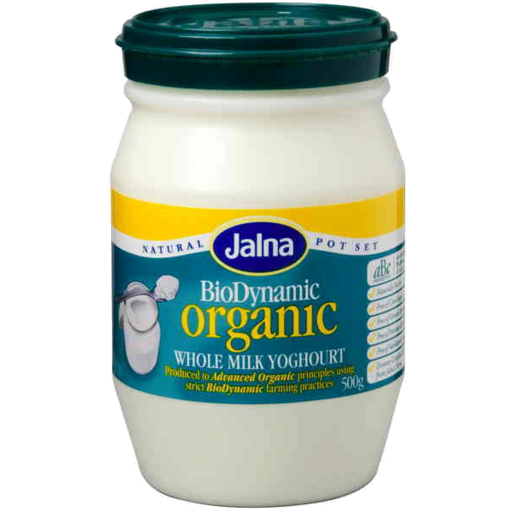 Jalna Bio-Dynamic Organic Whole Milk Yoghurt 500g