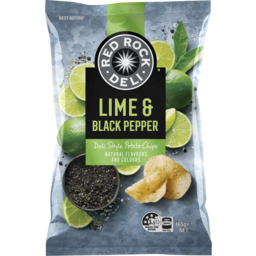 Red Rock Deli Lime & Black Pepper Potato Chips 165G