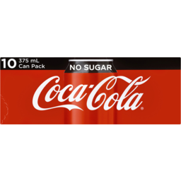 Coca Cola No Sugar Cans 10X375ml